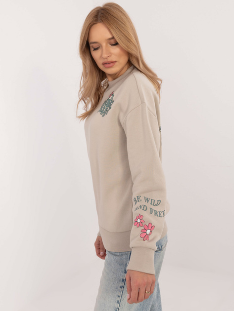 Hurt Beżowa bluza z nadrukiem na plecach SUBLEVEL