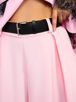 Jasnoróżowe garniturowe spodnie z szeroką nogawką RUE PARIS 