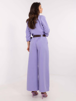 Hurt Liliowe szerokie spodnie materiałowe od garnituru