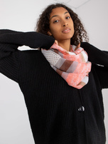 Koralowa damska chusta komin z wiskozy 