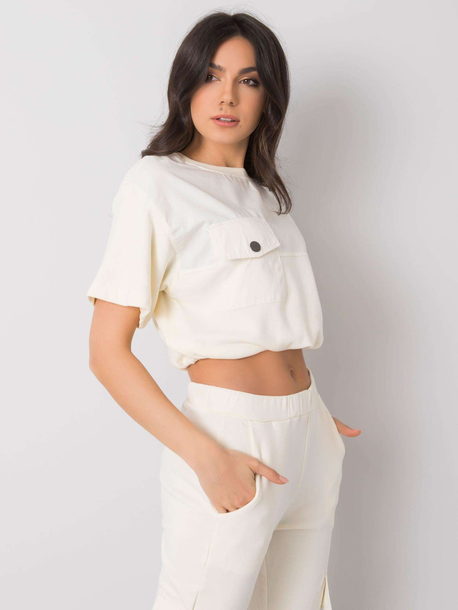 Ecru kurze Sweatshirt Arlene RUE PARIS.