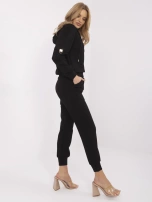 Czarny dwuczęściowy komplet z dodatkiem wiskozy