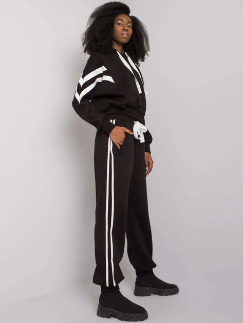 Czarny komplet casualowy z lampasami Stacy