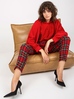 Hurtownia Ciemnoczerwona damska koszula z szerokimi rękawami