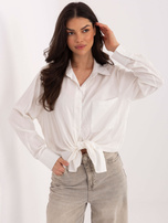 Biała rozpinana koszula z wiskozy 