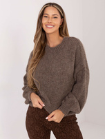 Fango sweter oversize z okrągłym dekoltem