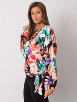 Schwarze Oversize-Bluse mit Mustern Annemarie.