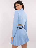 Hurtownia Jasnoniebieska mini spódnica z dwoma paskami