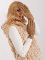 Hurt Camelowe rękawiczki w geometryczne wzory