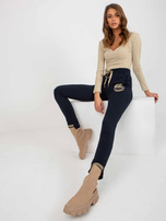 Hurt Granatowe spodnie dresowe z nadrukiem Myrtle