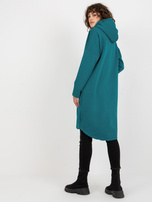 Hurt Morska długa dresowa bluza basic z kapturem Stunning 