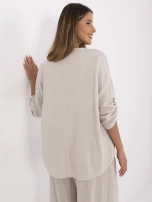 Beżowa muślinowa koszula damska z dekoltem V