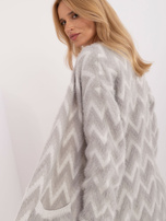 Hurtownia Szary damski kardigan z domieszką wiskozy