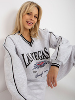 Hurt Jasnoszary dwuczęściowy komplet dresowy oversize 