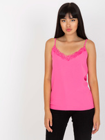 Hurtownia online Różowy top na cienkich ramiączkach 