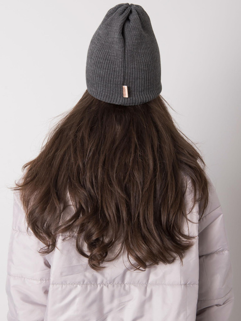 Ciemnoszara czapka damska