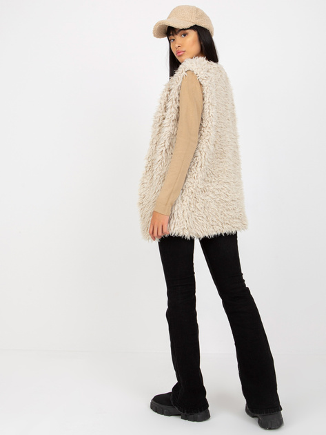 Hurt Beżowa futrzana kamizelka z podszewką Hallie