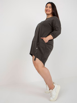 Hurt Khaki dresowa sukienka plus size na co dzień 