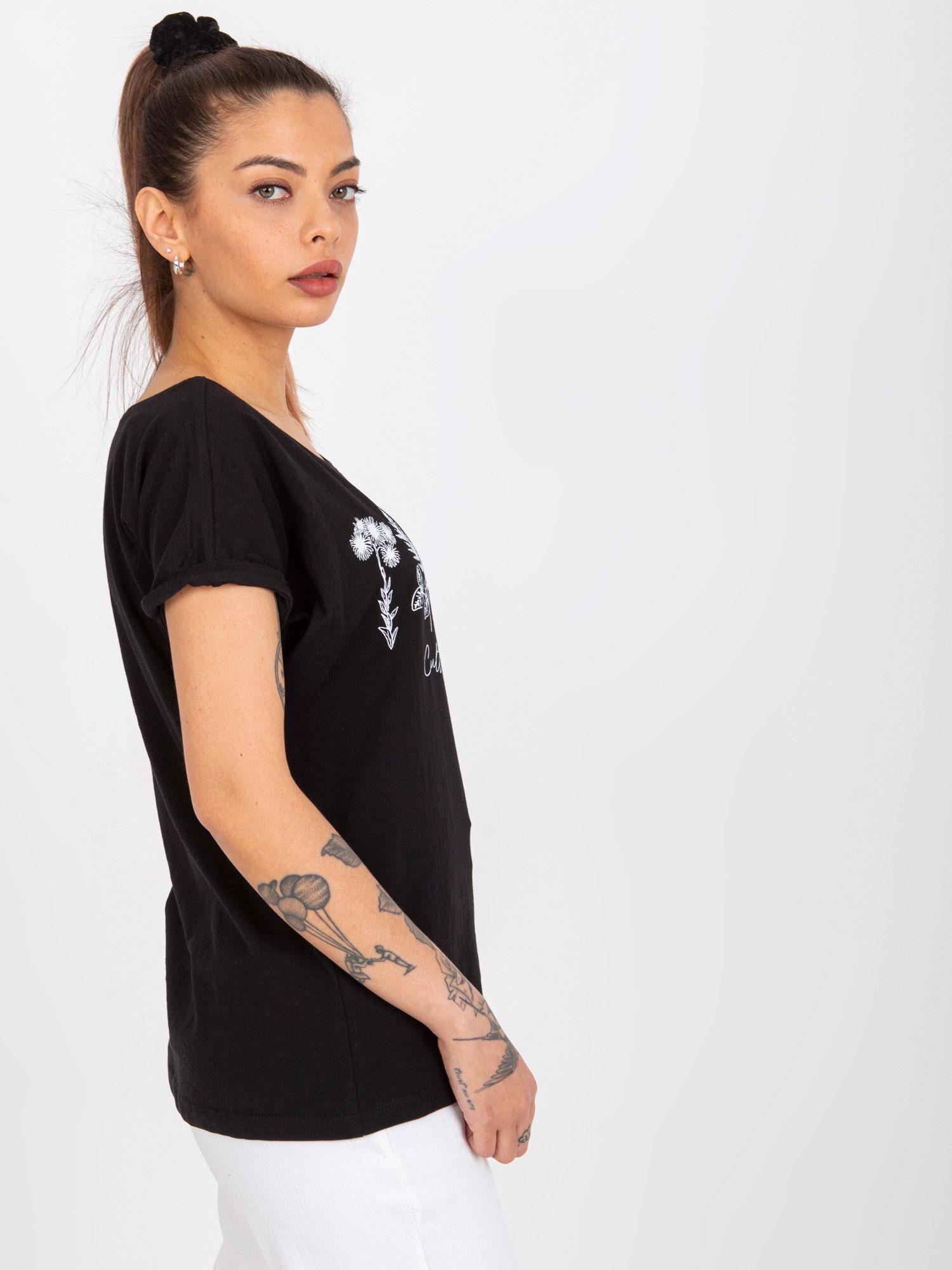 Black T-shirt in cotton by Frida MAYFLIES