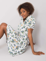 Biała sukienka z falbaną Cassadie RUE PARIS