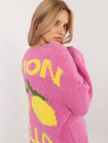 Hurt Brudnoróżowy sweter z nadrukiem na plecach