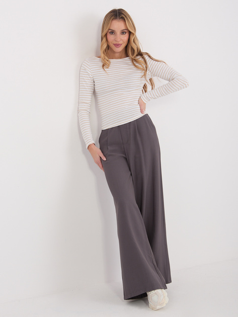 Ecru-beżowa dopasowana bluzka w paski