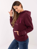 Burgundowa damska bluza z kapturem SUBLEVEL 