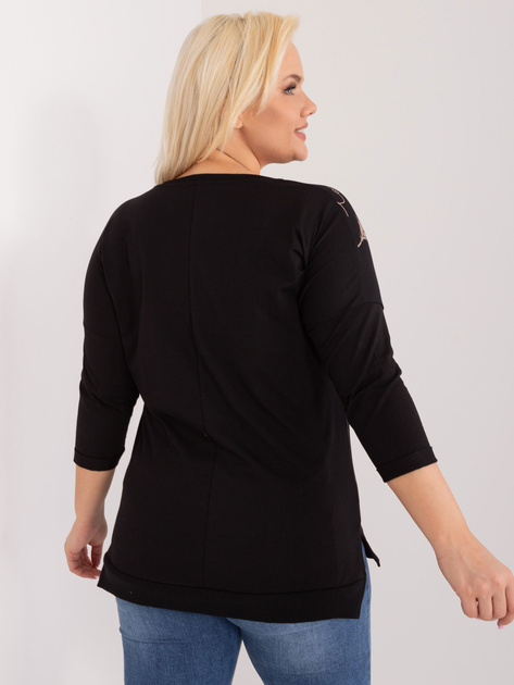 Hurt Czarna damska bluzka plus size z rękawem 3/4