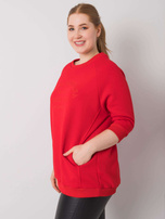 Czerwona bluza plus size bez kaptura Vincente