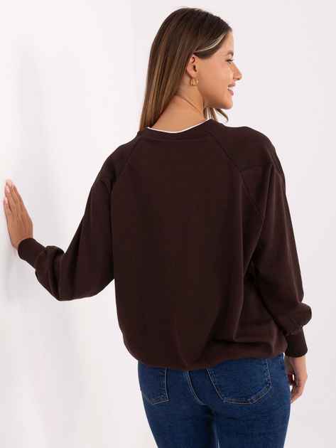 Czekoladowa damska bluza oversize bez kaptura