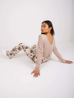 Beżowa damska bluzka basic Larissa