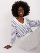 Hurt Szaro-ecru komplet basic z krótką bluzką 