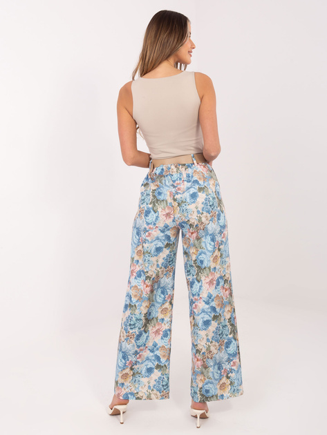 Jasnoniebieskie garniturowe spodnie z paskiem RUE PARIS