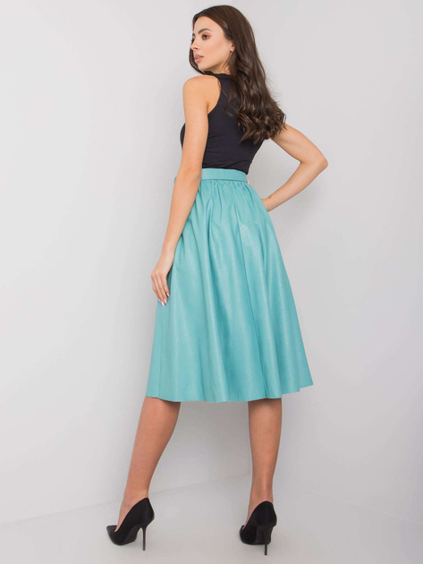 Turkusowa spódnica ze skóry ekologicznej Gerrie
