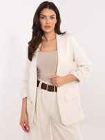 Hurt  Beżowa marynarka z poduszkami na ramionach