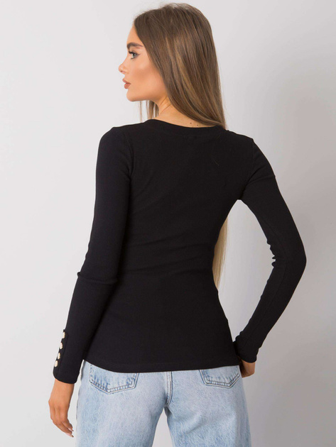 Czarna bluzka prążkowana Abeline RUE PARIS