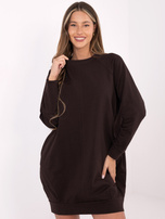 Czekoladowa dresowa sukienka z bawełny BASIC FEEL GOOD