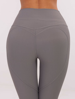 Hurt Ciemnoszare sportowe legginsy damskie w prążek