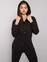 Czarny kombinezon z kapturem Elwood