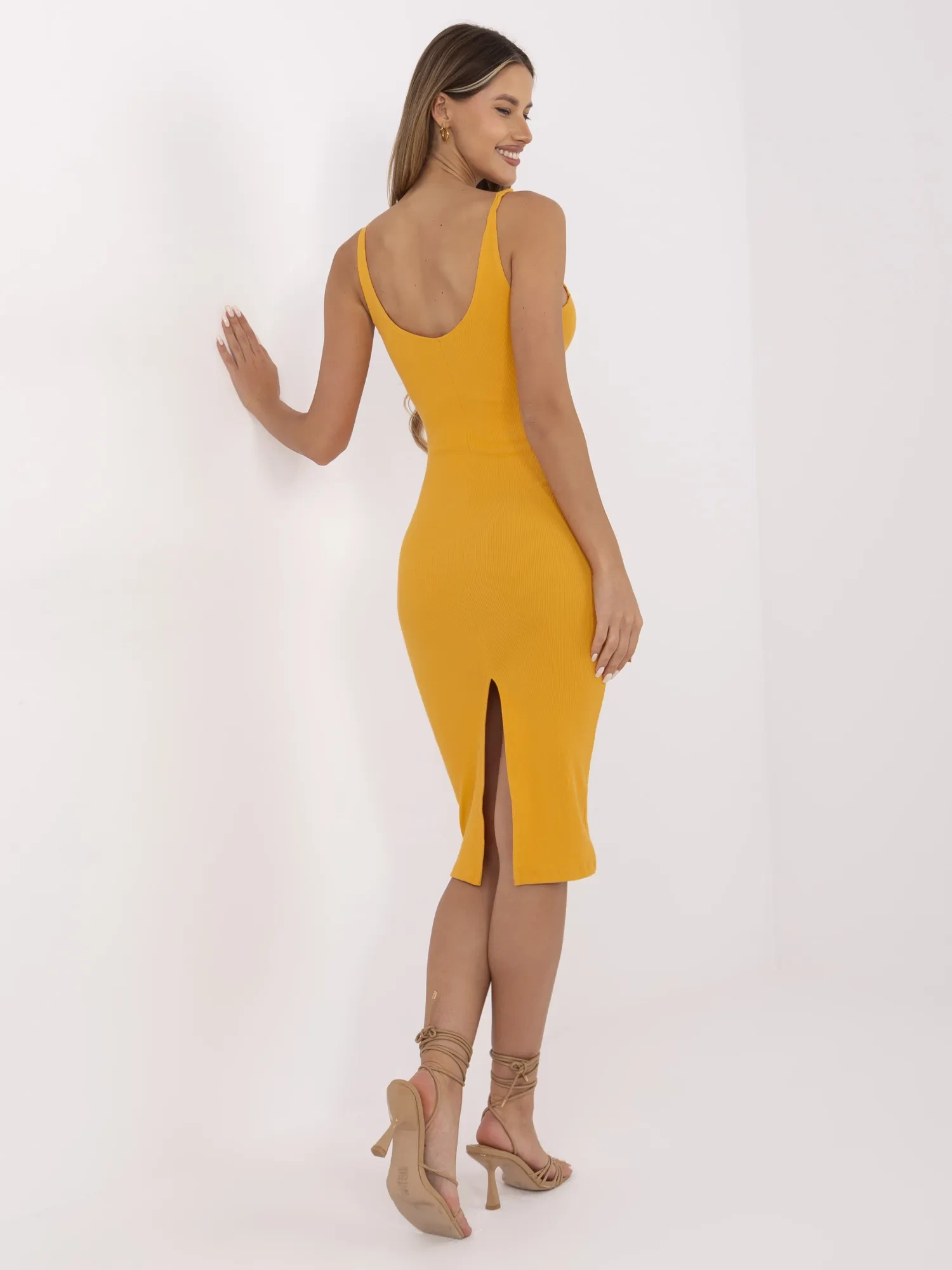 Bright orange summer dress RUE PARIS.
