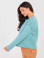 Turkusowa bluza oversize bez kaptura NATURAL SIDE  
