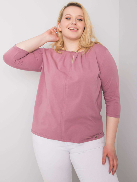 Brudnoróżowa bluzka plus size z bawełny Jodie