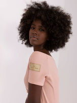 Hurt Brudnoróżowa damska bluzka w prążek OCH BELLA