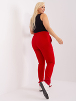 Hurt Czerwone dresowe spodnie plus size z wiązaniem
