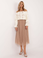 Hurtownia Camelowa midi spódnica z tiulem