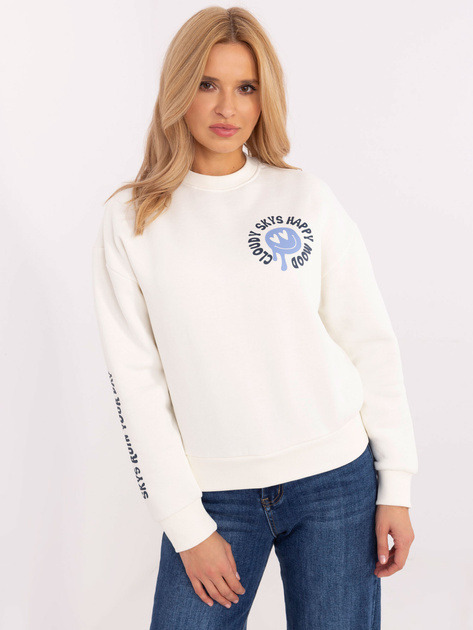 Hurt Biała ocieplana bluza z nadrukiem SUBLEVEL