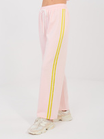 Jasnoróżowe dresowe spodnie z wiązaniem RUE PARIS 