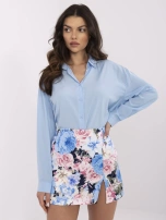 Niebiesko-różowe spódnico-spodenki z rozcięciem