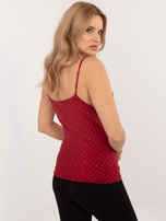 Hurtownia Bordowy dopasowany top na imprezę 