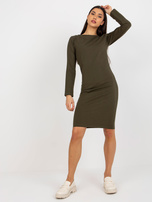 Hurt Khaki tägliches Sweatkleid mit langen Ärmeln.